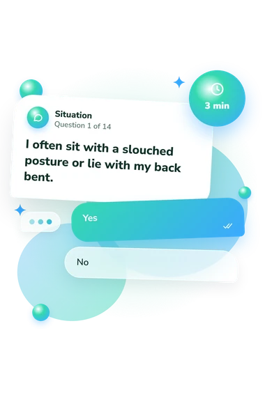 Self-Assessment Questionnaire for Risk: what would you do Self-Assessment Questionnaire for Risk: situation and reply bubbles