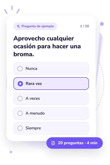Test para la autoevaluación: tarjeta con pregunta