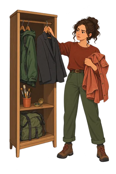 Self-Concept Clarity Scale (SCCS) Test: woman compares roles.