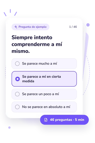 Test escala de autoconciencia, SCS: tarjeta con pregunta