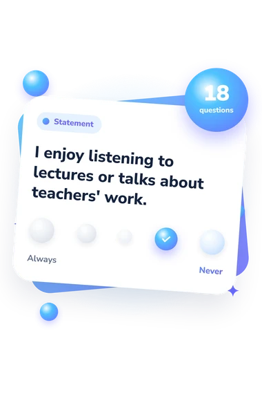 Professional and Teaching Motivation: from disagree to agree Professional and Teaching Motivation Self-Assessment: agreement scale card
