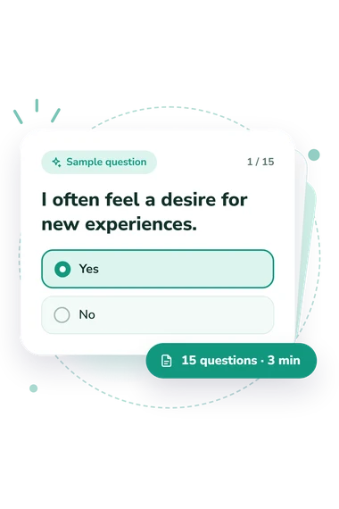 Psychological Adaptability Self-Assessment Test: sample question card