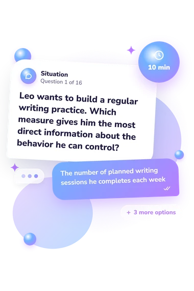 Self Improvement Quiz: situation and reply bubbles