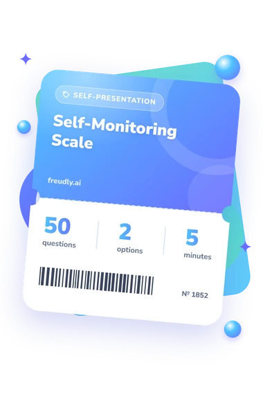 Self-Monitoring Scale Test: questions, options and minutes Self-Monitoring Scale Test: test ticket with numbers