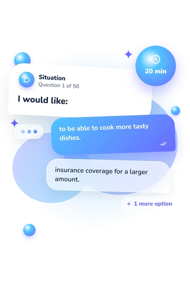 Self-Actualization Test: situation and reply bubbles