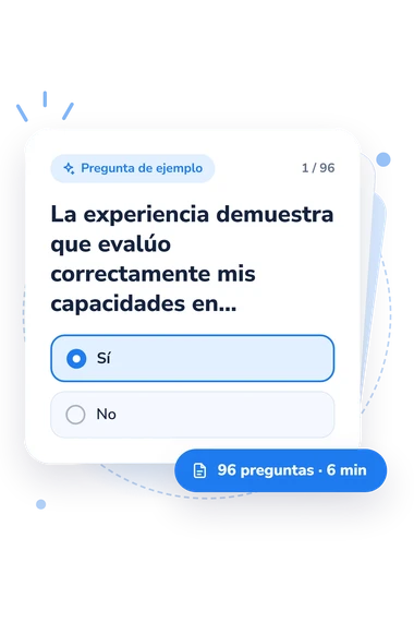 Test capacidad de autogestión, CAG: tarjeta con pregunta