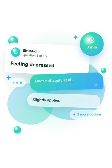 Core Affect Self-Report Measure: situation and reply bubbles