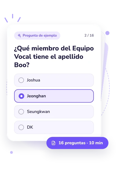Quiz de los miembros: tarjeta con pregunta