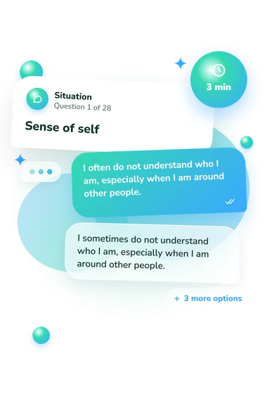 Personality Disorder Severity Scale: what would you do Personality Disorder Severity Scale: situation and reply bubbles