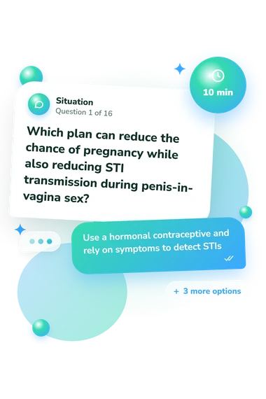 Sex Ed Quiz: what would you do Sex Ed Quiz: situation and reply bubbles