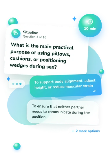 Sex Position Quiz: situation and reply bubbles