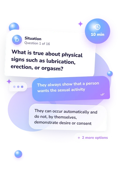 Sex Quiz: what would you do Sex Quiz: situation and reply bubbles