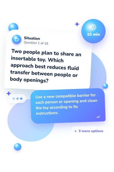 Sex Toy Quiz: what would you do Sex Toy Quiz: situation and reply bubbles