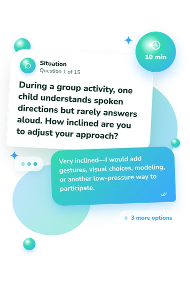 Should I Be: situation and reply bubbles