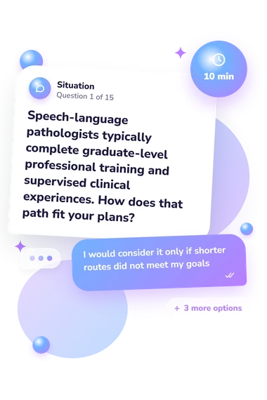 Should I Be: situation and reply bubbles
