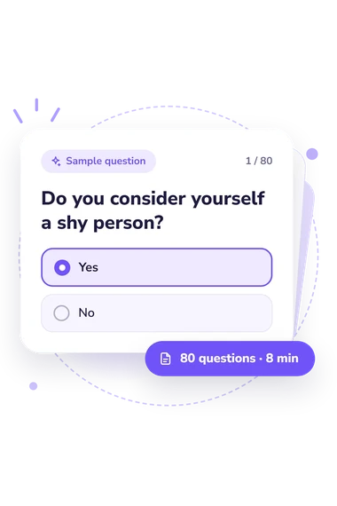 Shyness Assessment Test: sample question card