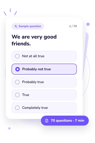 Sibling Questionnaire (BSQ) Test: answers to choose from Sibling Questionnaire (BSQ) Test: sample question card
