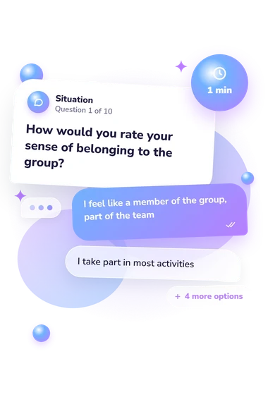 Seashore Group Cohesiveness Index: situation and reply bubbles