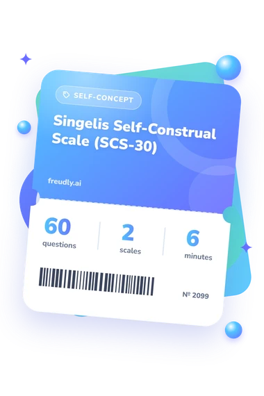 Singelis Self-Construal Scale (SCS-30): test ticket with numbers