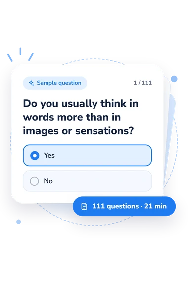 Multiple Intelligence Test: answers to choose from Multiple Intelligence Test: sample question card