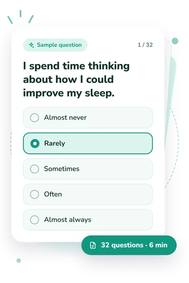 Sleep-Related Behavior Questionnaire (SRBQ) Test: sample question card