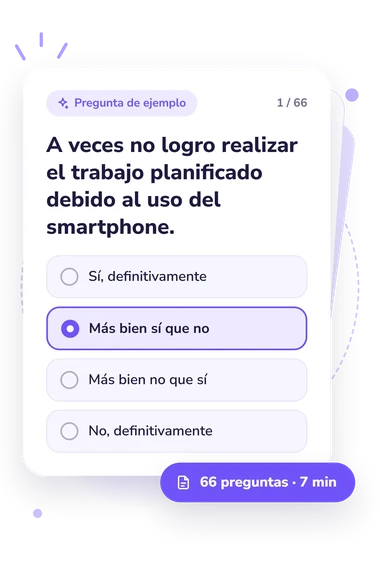 Test escala de dependencia: pregunta y respuestas Test escala de dependencia: tarjeta con pregunta