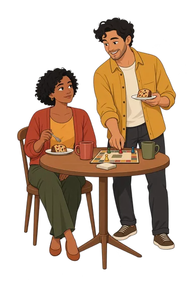 Snaith-Hamilton Pleasure Scale (SHAPS) Test: woman at table