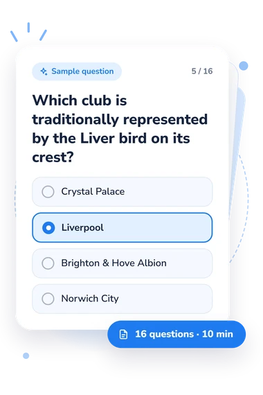 Soccer Logo Quiz: sample question card
