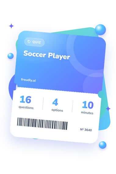 Soccer Player Quiz: test ticket with numbers