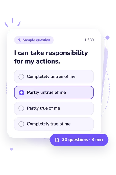 Socio-Personal Maturity as: answers to choose from Socio-Personal Maturity as an Indicator: sample question card