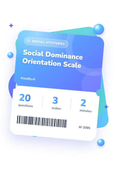 Social Dominance Orientation Scale: test ticket with numbers