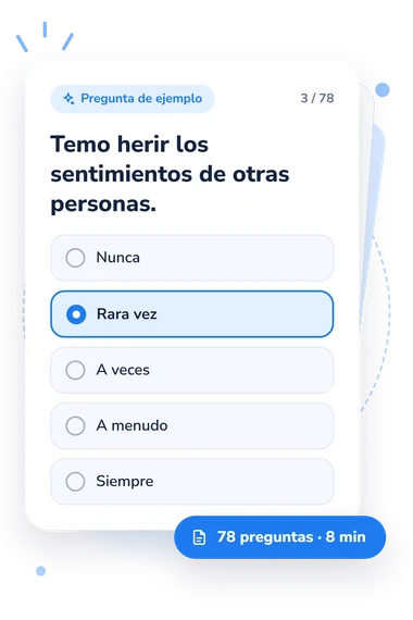 Test sociotropía-autosuficiencia: tarjeta con pregunta