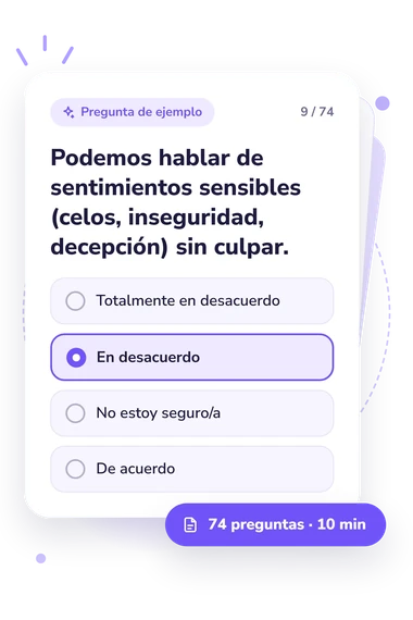 Test de compatibilidad con tu: pregunta y respuestas Test de compatibilidad con tu: tarjeta con pregunta