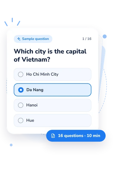 Southeast Asia Quiz: sample question card
