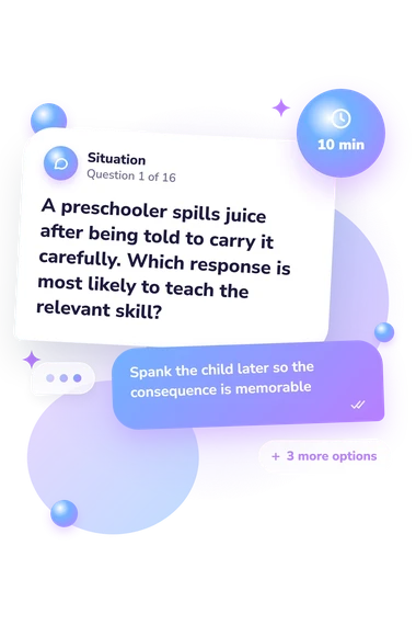 Spanking Quiz: situation and reply bubbles