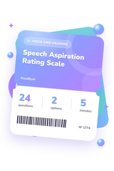 Speech Aspiration Rating Scale: test ticket with numbers