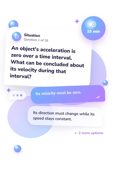 Speed Velocity and Acceleration: situation and reply bubbles