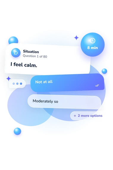State-Trait Anxiety Inventory (STAI): situation and reply bubbles