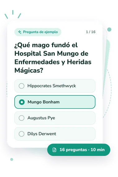 Test cuestionario del Hospital San: tarjeta con pregunta