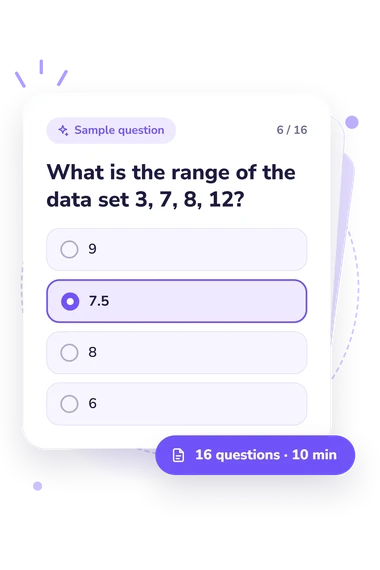 Statistics Quiz: sample question card