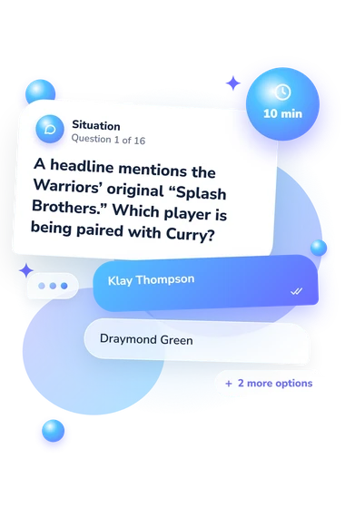 Steph Curry Quiz: situation and reply bubbles