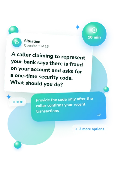 Street Smart Quiz: situation and reply bubbles