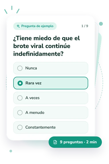 Test estrés y ansiedad durante: pregunta y respuestas Test estrés y ansiedad durante: tarjeta con pregunta