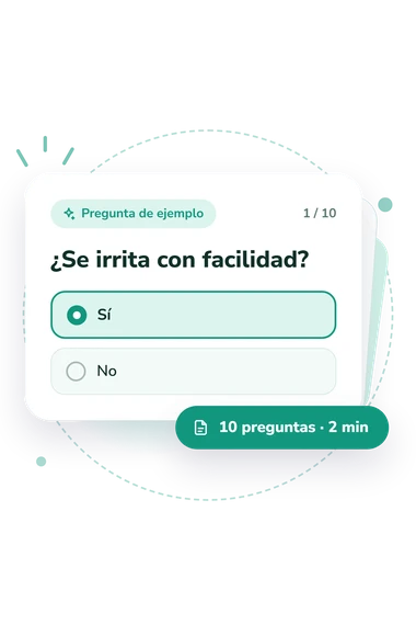 Test estrés del esfuerzo: tarjeta con pregunta