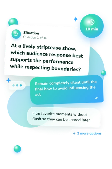 Strip Quiz: what would you do Strip Quiz: situation and reply bubbles