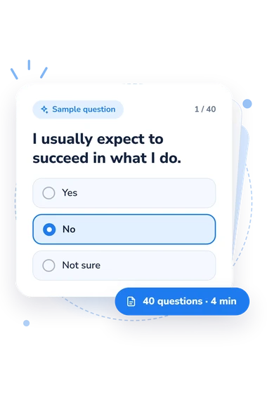 General Self-Esteem Assessment Test: sample question card