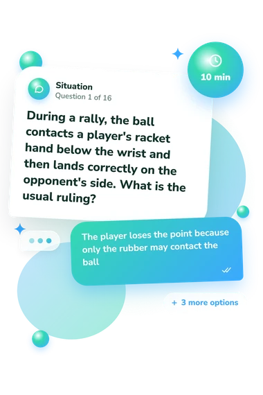 Table Tennis Quiz: what would you do Table Tennis Quiz: situation and reply bubbles