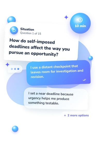 Tai Lopez Personality Quiz: situation and reply bubbles