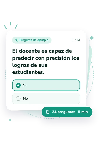 Test cuestionario Maestro-Estudiante: pregunta y respuestas Test cuestionario Maestro-Estudiante: tarjeta con pregunta