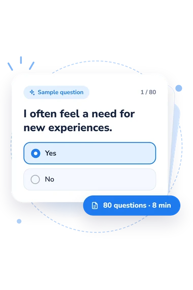 Temperament Test: answers to choose from Temperament Test: sample question card